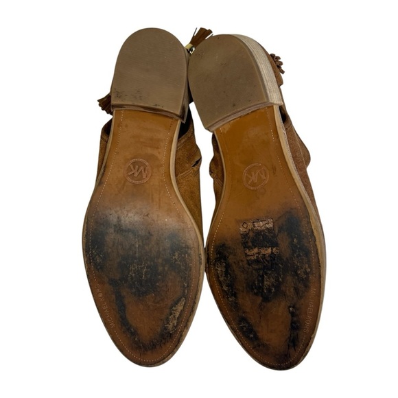 Michael Kors Jennings Chestnut Suede Tassel Cowgirl Booties Size 7 - Picture 9 of 12